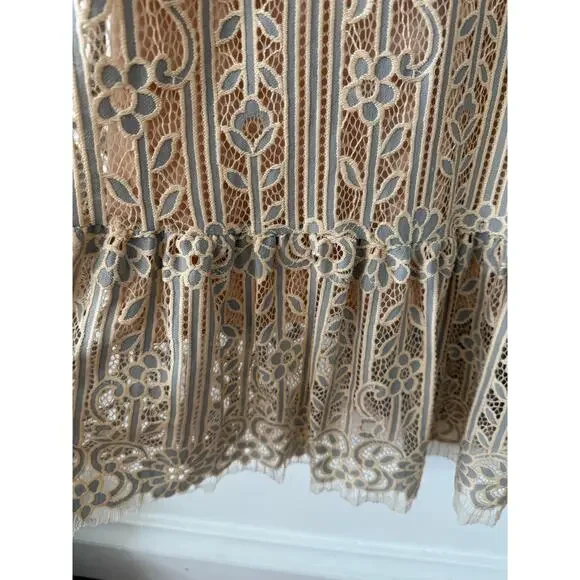 Anthropologie Eri + Ali Navy Lace Midi Dress – Romantic A-Line, Size S - Picture 7 of 12